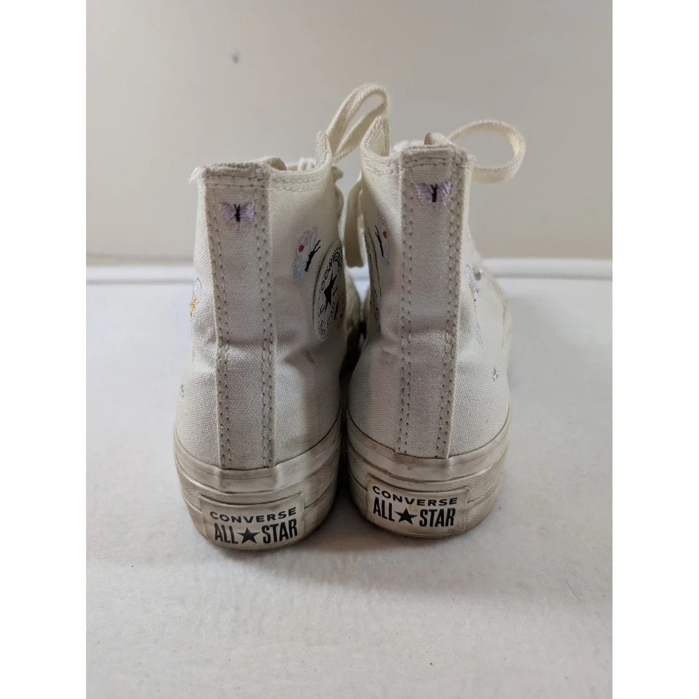 Converse Platform 6 White Embroidered butterfly and flowers - Picture 6 of 10